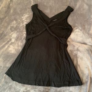 Banana Republic Black V neck Tie Back Top